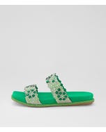 Yerba Light Lime Leather Slides