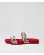 Yerba Red Bright Leather Slides
