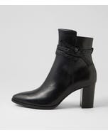 Adaire Black Leather Ankle Boots