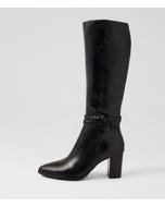 Amirie Black Leather Knee High Boots