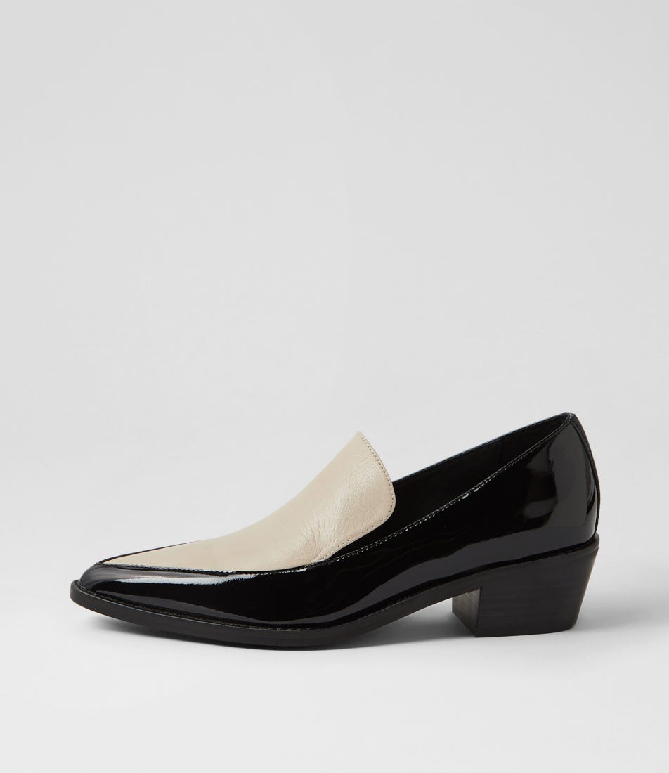 Daven Black Vanilla Patent Leather Flat Shoes