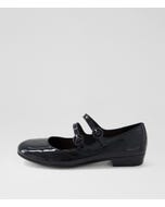 Deen Black Patent Leather Flat Shoes
