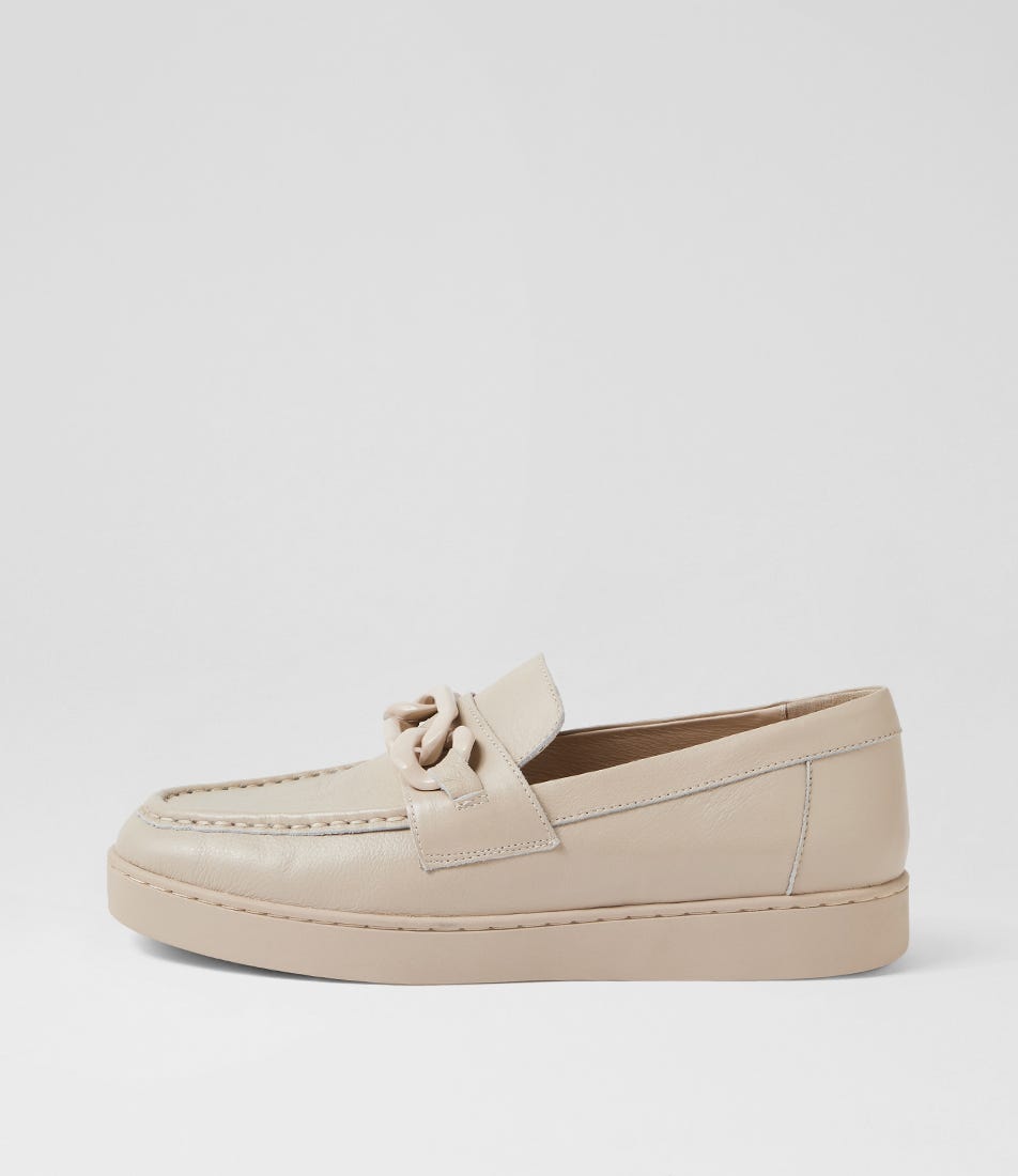 Jumpi Taupe Leather Loafers