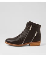 Lizzoe Choc Leather Ankle Boots