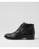 Nygle Black Leather Ankle Boots