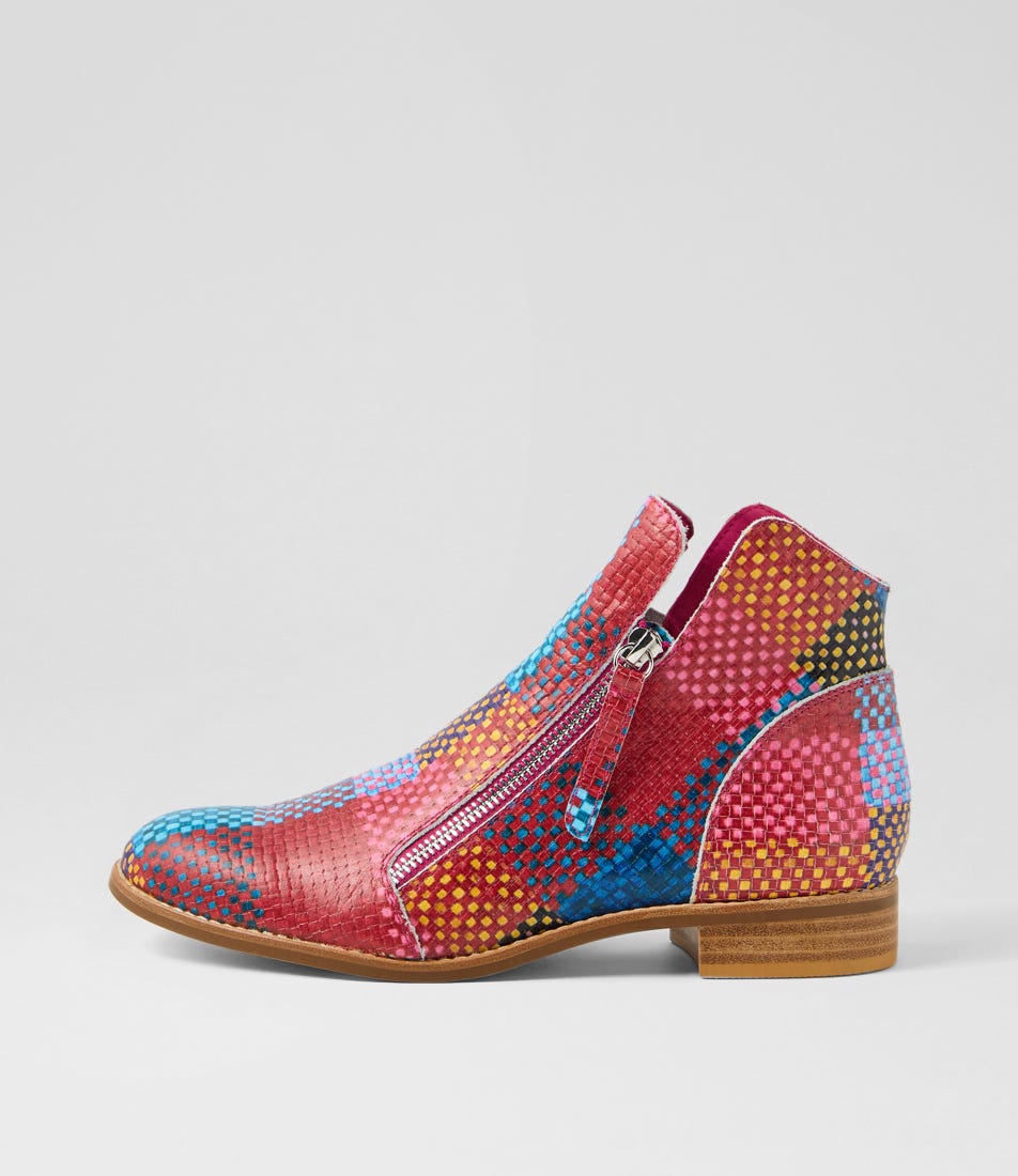Norys Bright Multi Leather Ankle Boots