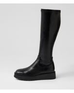 Terriny Black Stretch Knee High Boots