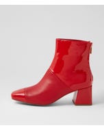 Vitch Red Patent Leather Ankle Boots