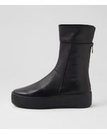 Wazel Black Leather Calf Boots