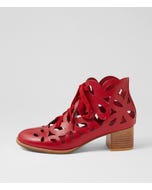 Yavor Dark Red Leather Lace Up Boots