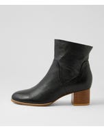 Yayoi Black Natural Leather Ankle Boots
