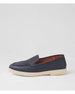 Ziffy Navy Tumble Leather Loafers