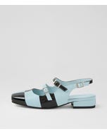 Brynns Black Denim Patent Leather Heels