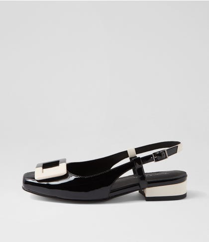 Brookes Black Ivory Patent Leather Heels