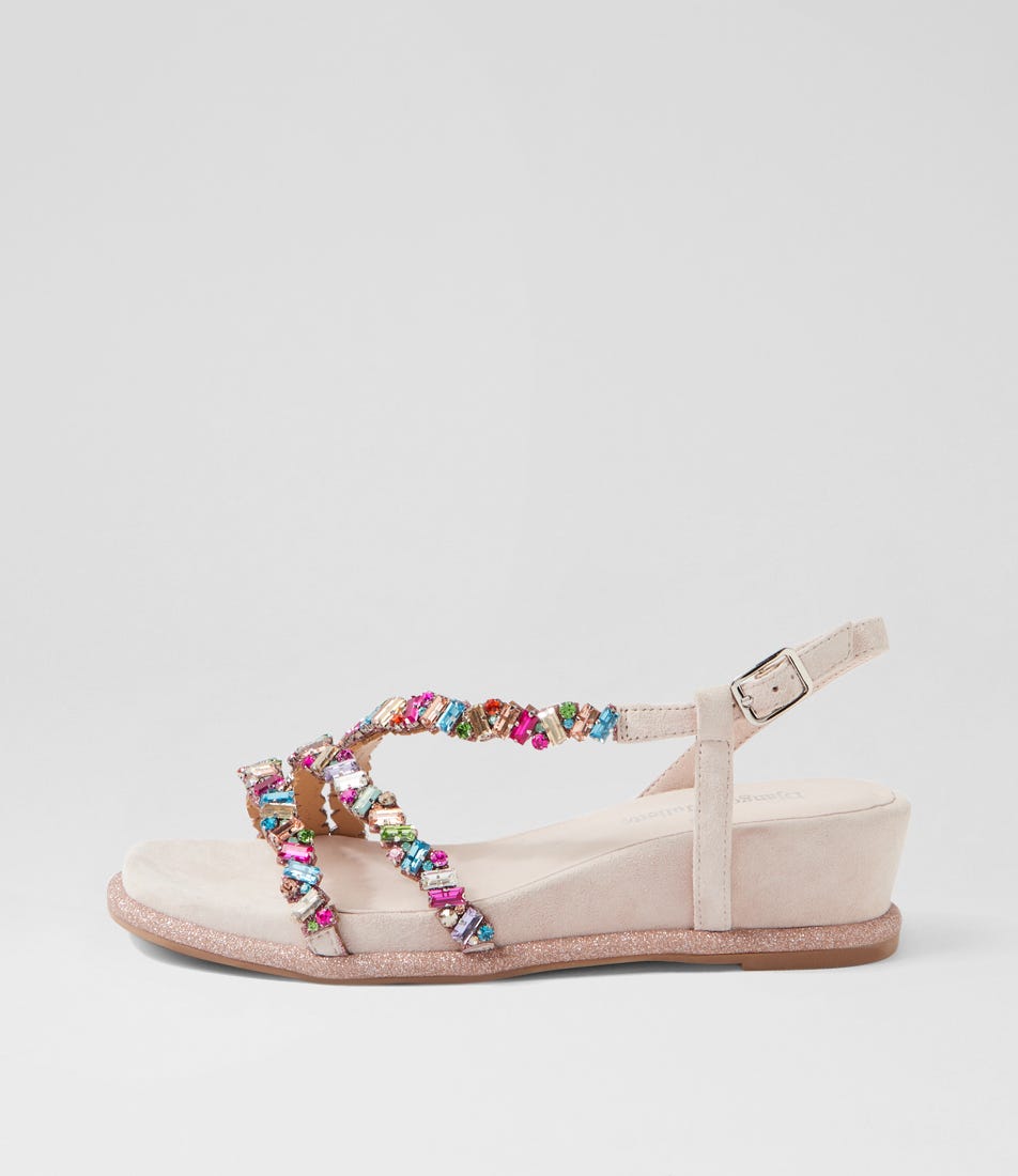 Berty Nude Multi Suede Sandals