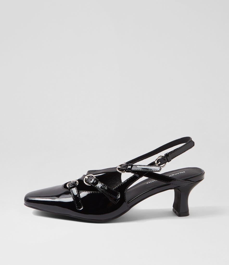 Charm Black Patent Leather Heels