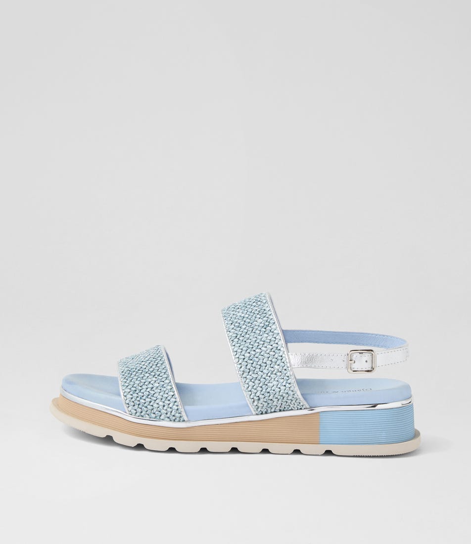 Cadette Denim Silver Fabric Sandals