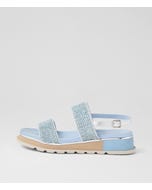 Cadette Denim Silver Fabric Sandals