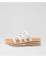 Colettes White Leather Slides