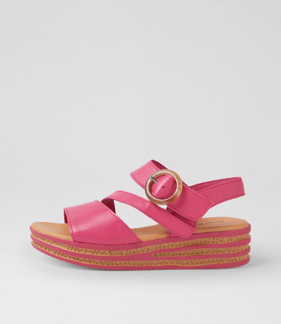 Charleen Fuchsia Leather Sandals