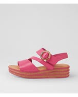 Charleen Fuchsia Leather Sandals