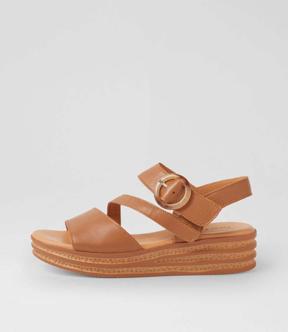 Charleen Dark Tan Leather Sandals