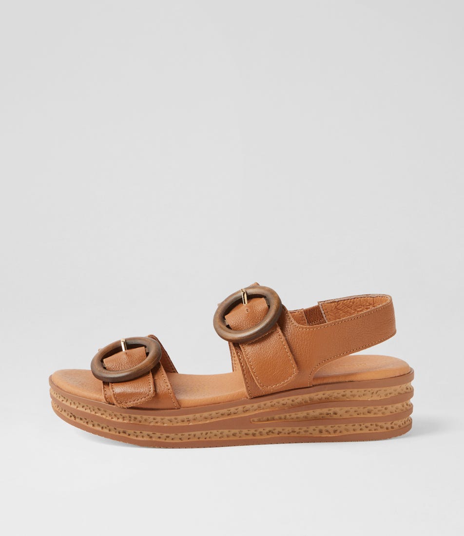 Caswell Dark Tan Leather Sandals