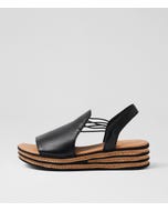 Cobra Black Leather Sandals