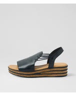 Cobra Navy Leather Sandals
