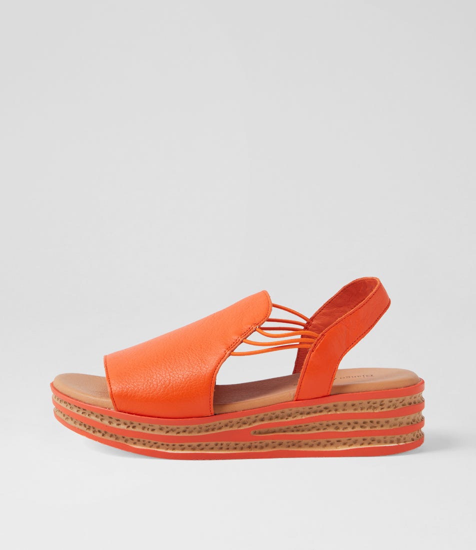 Cobra New Orange Leather Sandals