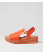 Cobra New Orange Leather Sandals