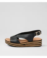 Christa Black Leather Sandals