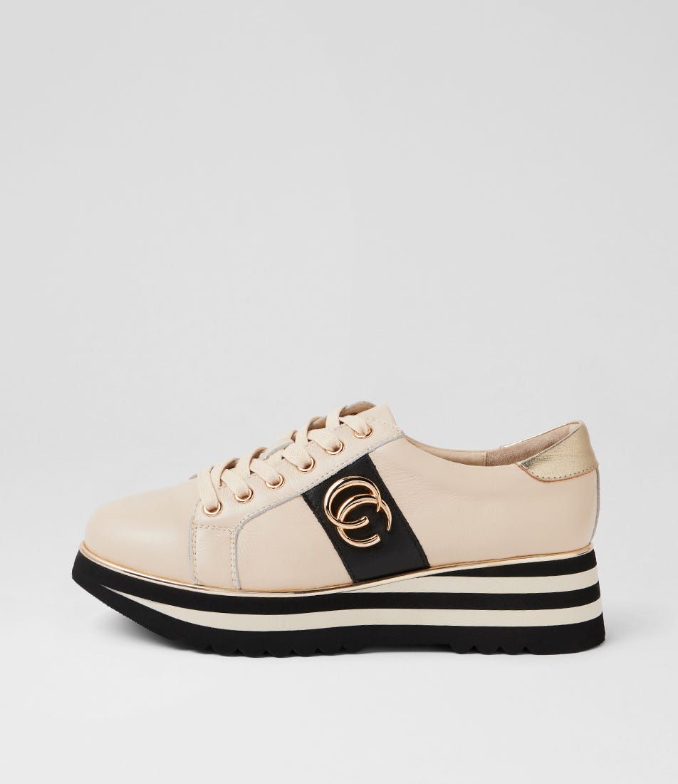 Edgey Milk Black Multi Lace Up Flats