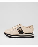 Edgey Milk Black Multi Lace Up Flats