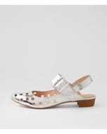 Ellaz Silver Shine Leather Flat Shoes