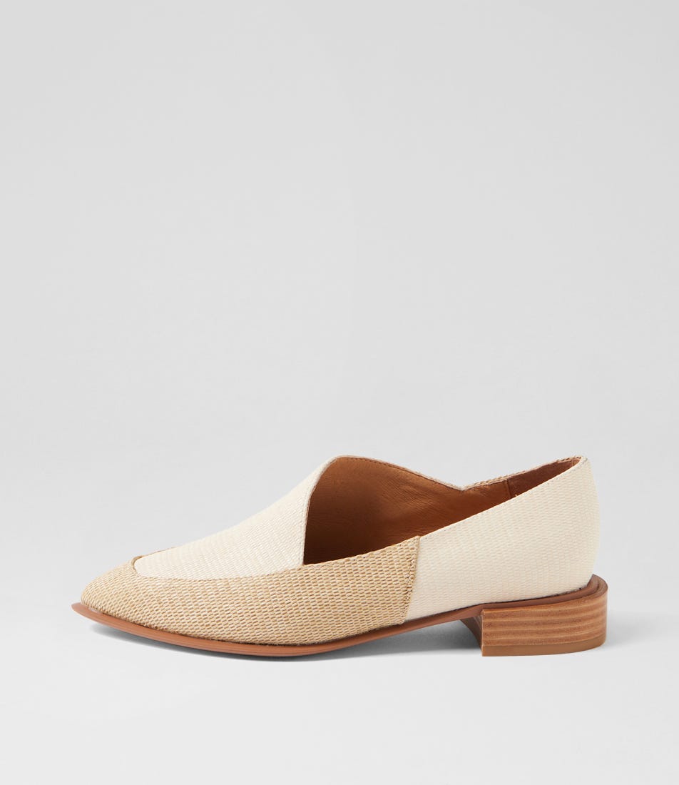 Elizas Natural Ivory Synthetic Raffia Heels