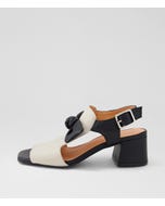 Felia Vanilla Black Leather Sandals