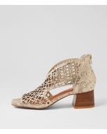 Fermina Ivory Gold Snake Leather Sandals