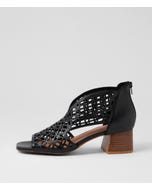 Fermina Black Leather Sandals