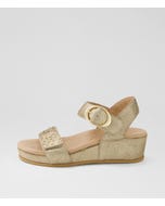 Farrin Old Gold Leather Sandals