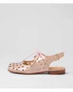 Gemma Blush Rose Gold Leather Flat Shoes