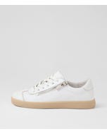 Hina White Beige Leather Sneakers