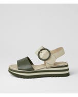 Harlows Olive Milk Leather Sandals