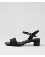 Hanita Black Leather Sandals
