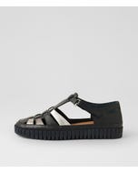 Heike Navy Argento Leather Multi Flat Shoes