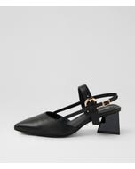 Ivys Black Leather Heels