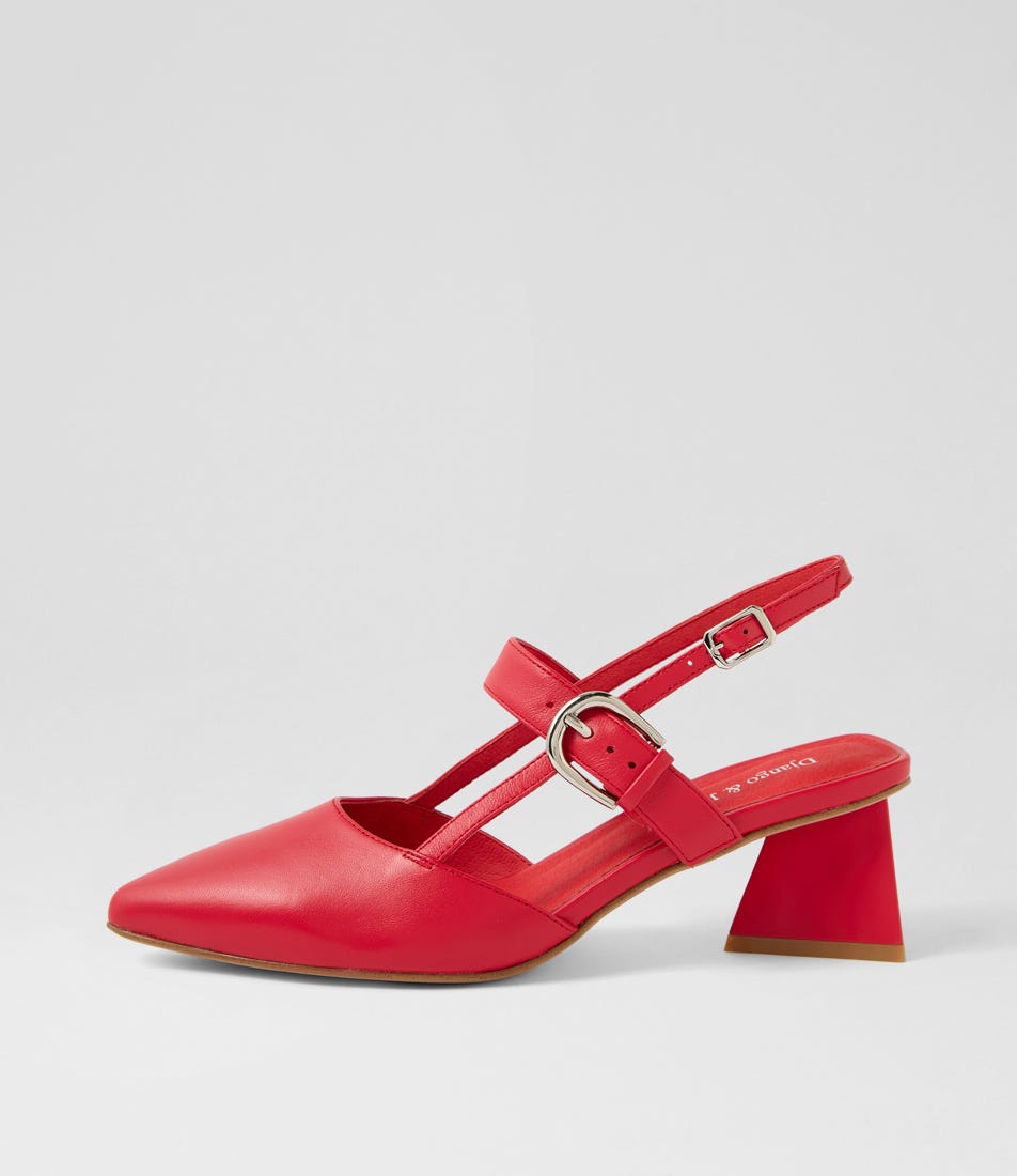 Ivys Red Leather Heels