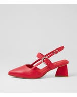 Ivys Red Leather Heels