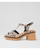 Jerseys Black Ivory Snake Leather Sandals