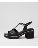 Jerseys Black Leather Sandals